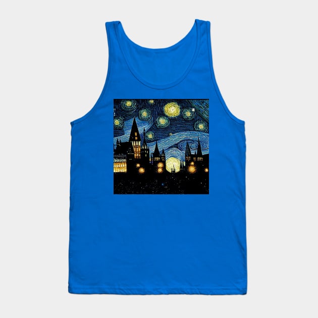 Starry Night Wizarding School Van Gogh Tank Top by Grassroots Green